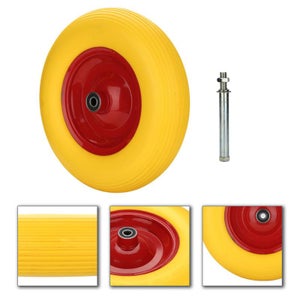 Roue De Rechange 19 Cm En Polyuréthane - Pour Chariot De Jardin, Brouette, Tondeuse - Capacité 150kg, Rotation 360°