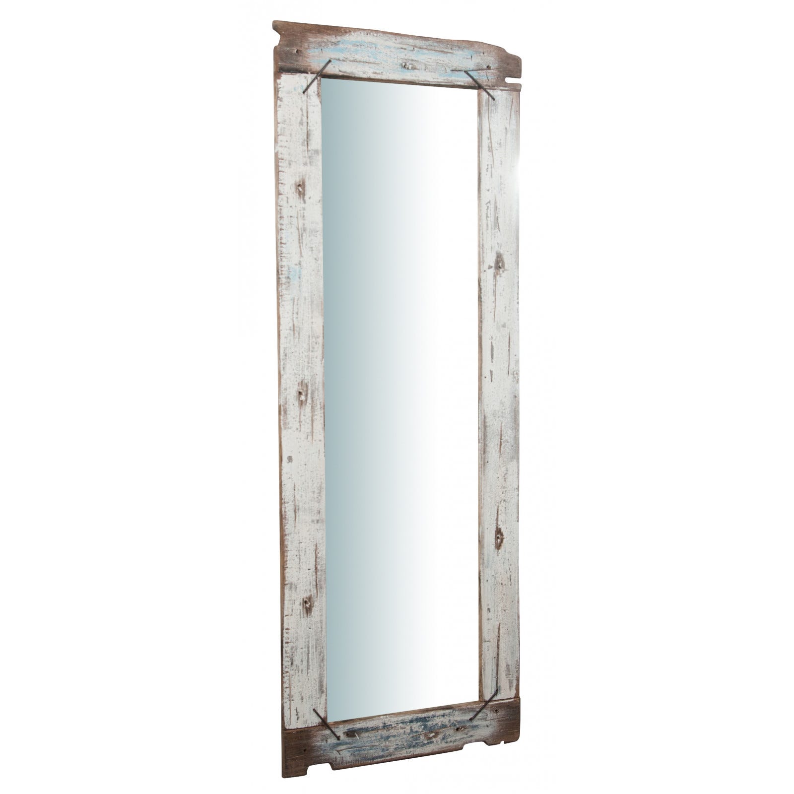 Specchio da parete lungo 180x66x4 cm, Specchio Shabby dipinto a mano, Adatto come specchiera bagno o specchio camera da letto