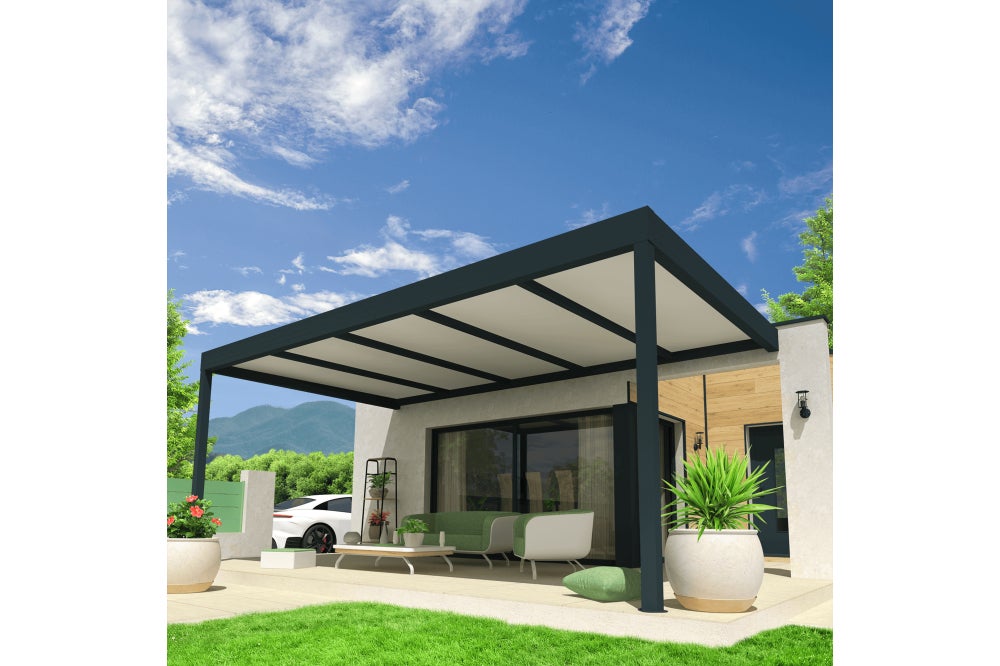 Pergola bioclimatique 3x4 - ECLIPSE 12 anthracite autoportée