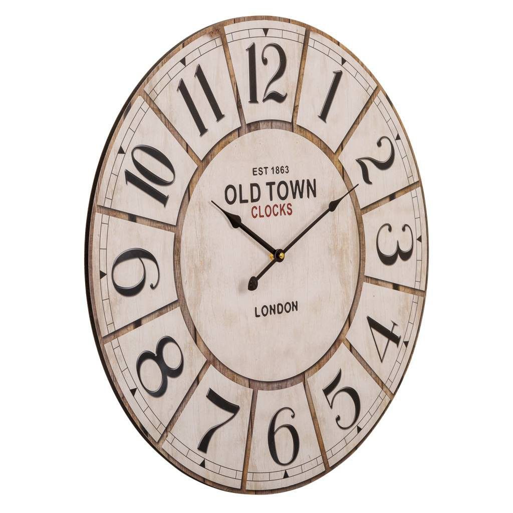 Cambridge England 1924 Reloj de pared con marco de madera antigua 40,64 cm  Reloj de pared para cocina, hogar, sala de estar Reloj de pared rústico  silencioso que no hace tictac –