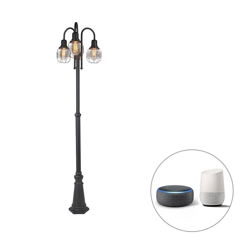 Lampe D'extérieur Intelligente Noire 3 Lumières IP44 Avec Wifi ST64 ...