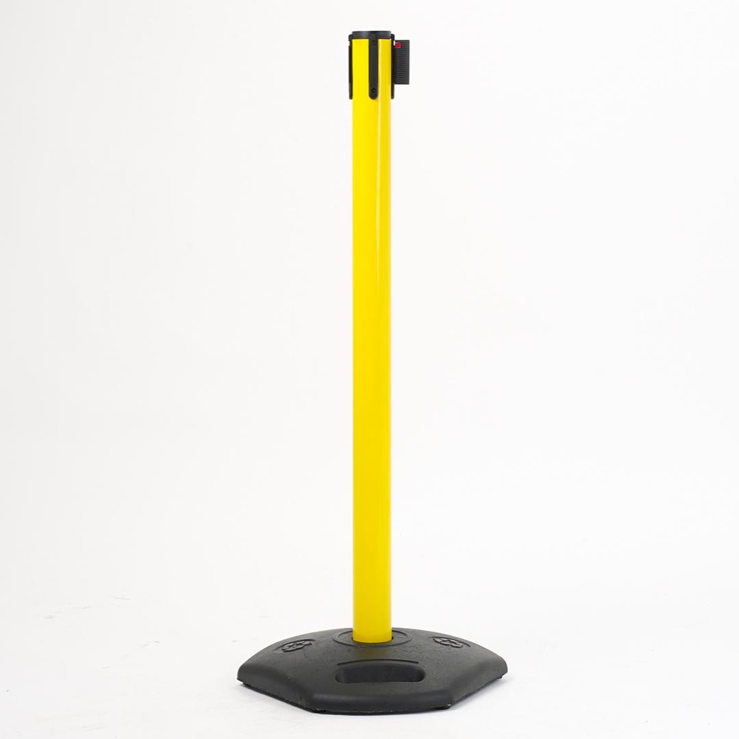 Danieli store | poste separador amarilla con cinta extensible hasta 3,5 mt | base de plástico acabado amarillo con cinta amarilla/negra 3,5 mt