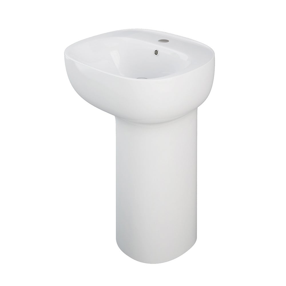 Lavabo Trapani d'appoggio ovale in porcellana L 60.5 x P 12.5 x H 12.5 cm  bianco