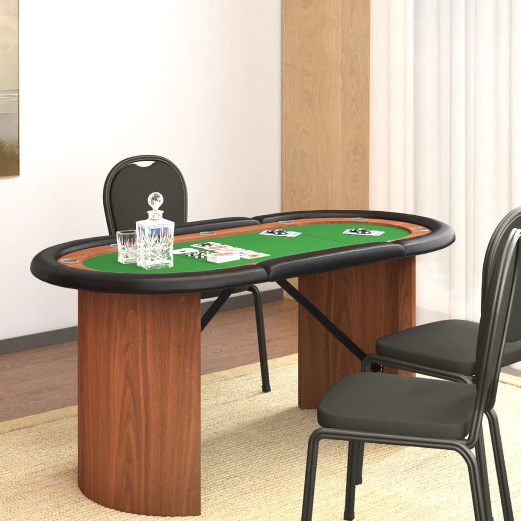 Maison Exclusive - Tavolo da Poker 10 Giocatori Verde 160x80x75 cm