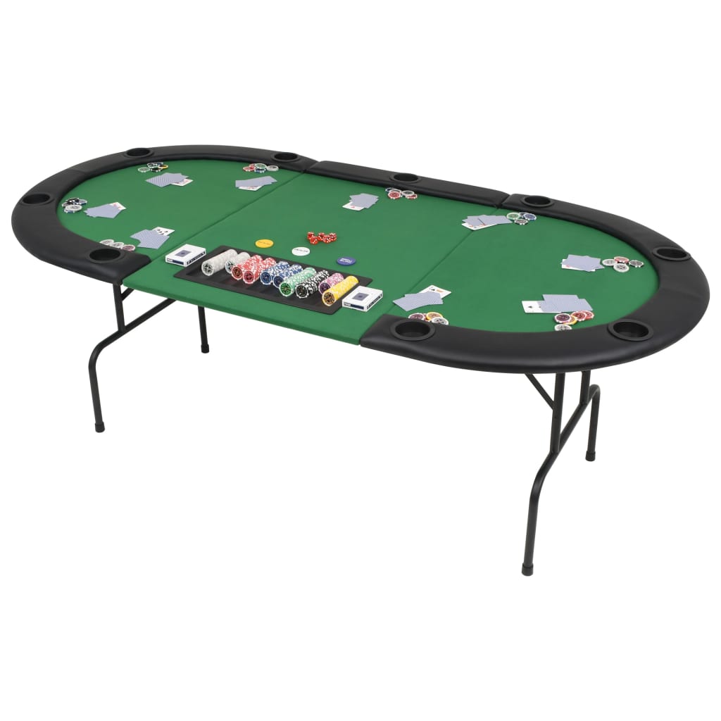 Maison Exclusive - Tavolo da Poker Piegabile in 3 per 9 Giocatori  Ottagonale Verde