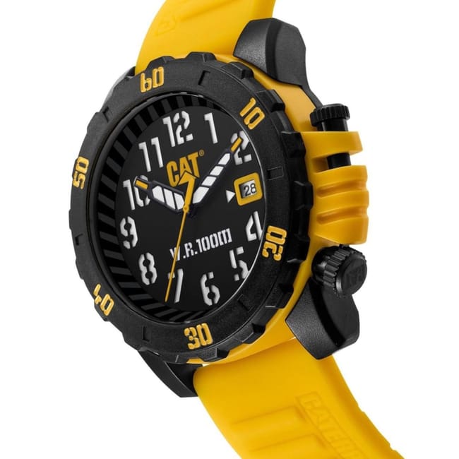 Orologio 44 mm Caterpillar Bracciale ABS Silicone Nero Giallo
