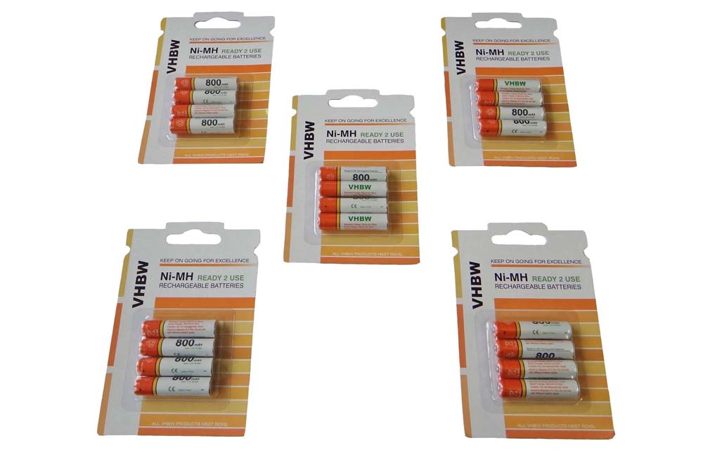 Vhbw 20x Batteries AAA micro compatible avec Gigaset CE575HX téléphone