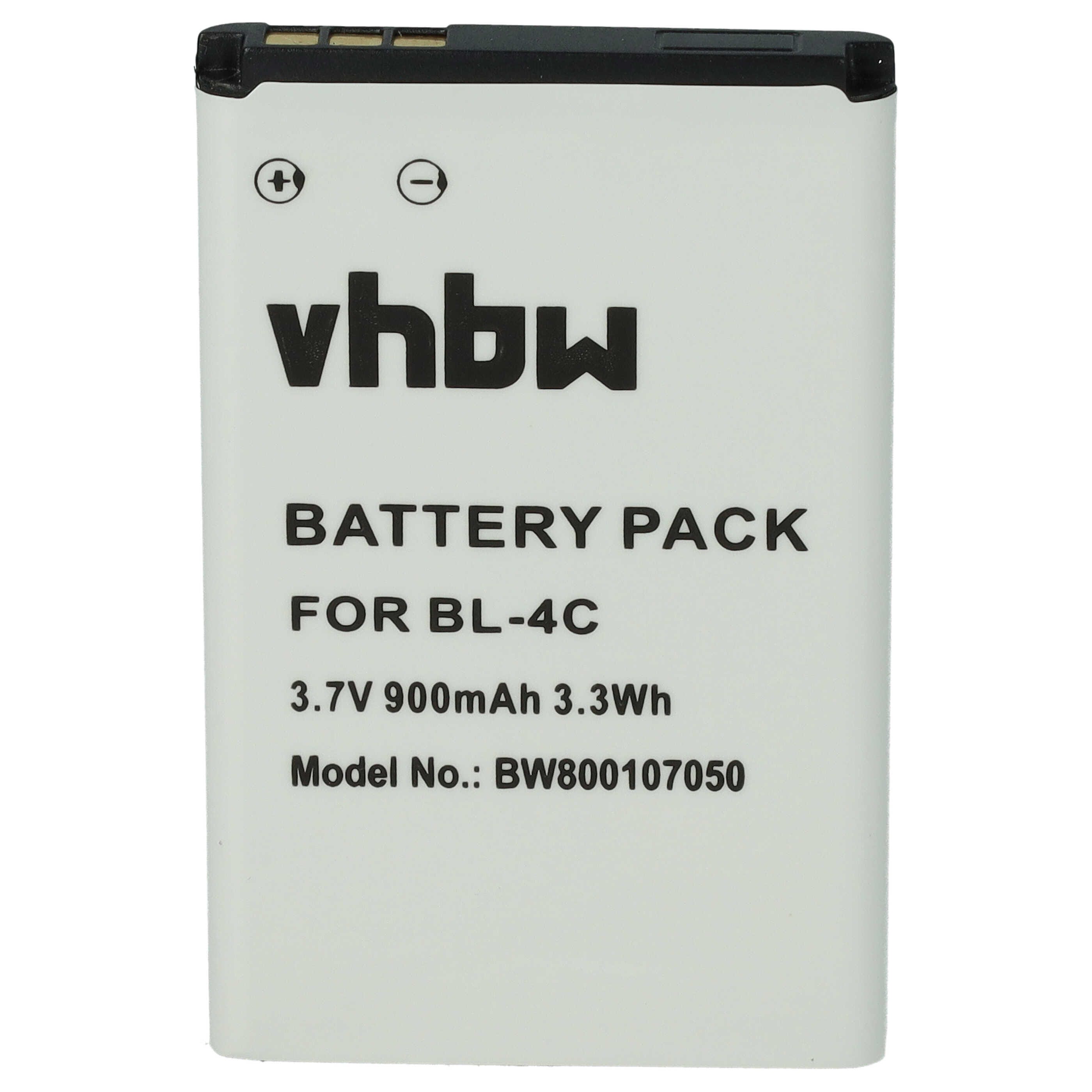 Vhbw Batterie remplacement pour Qilive 872687-874761, 886337 pour téléphone  portable (900mAh, 3,7V, Li-ion)