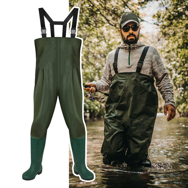 Cuissardes, pantalons de pêche, pantalons de bassin,pantalons de wading  avec bottes PVC caoutchouc 42/43