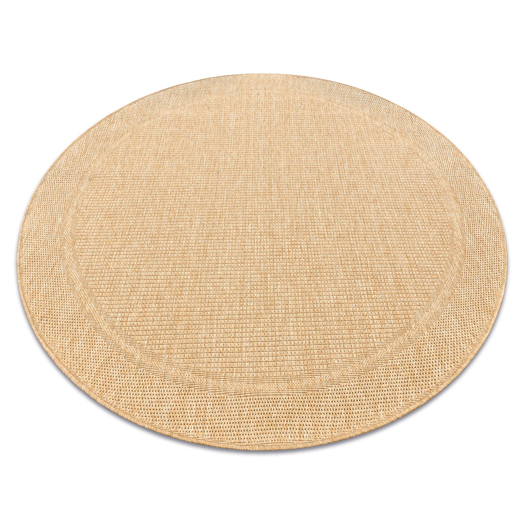 Tapis TIMO 5979 Cercle SIZAL Extérieur Cadre Beige Foncé Cercle 200 Cm ...