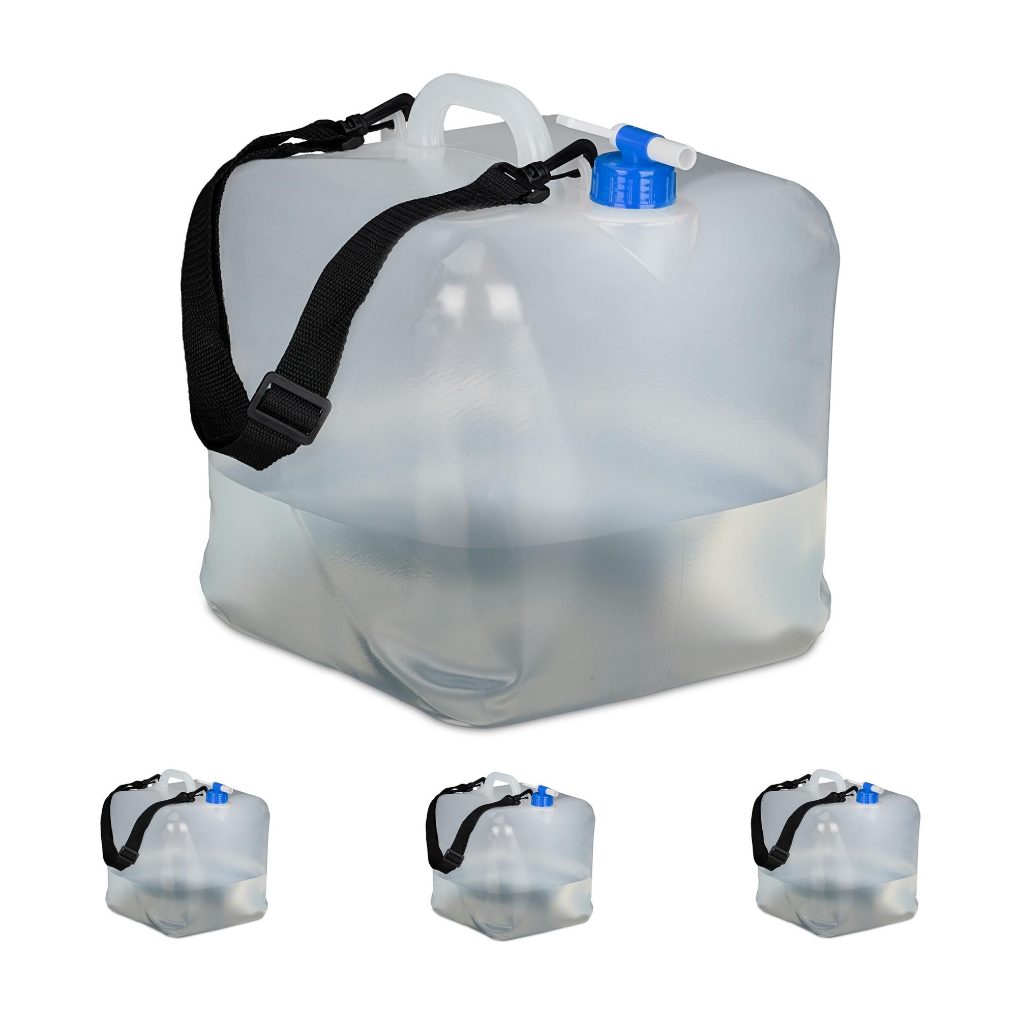 Relaxdays Jerricans Carrés Pliants En Lot De 4, 10 Litres, Contenant à