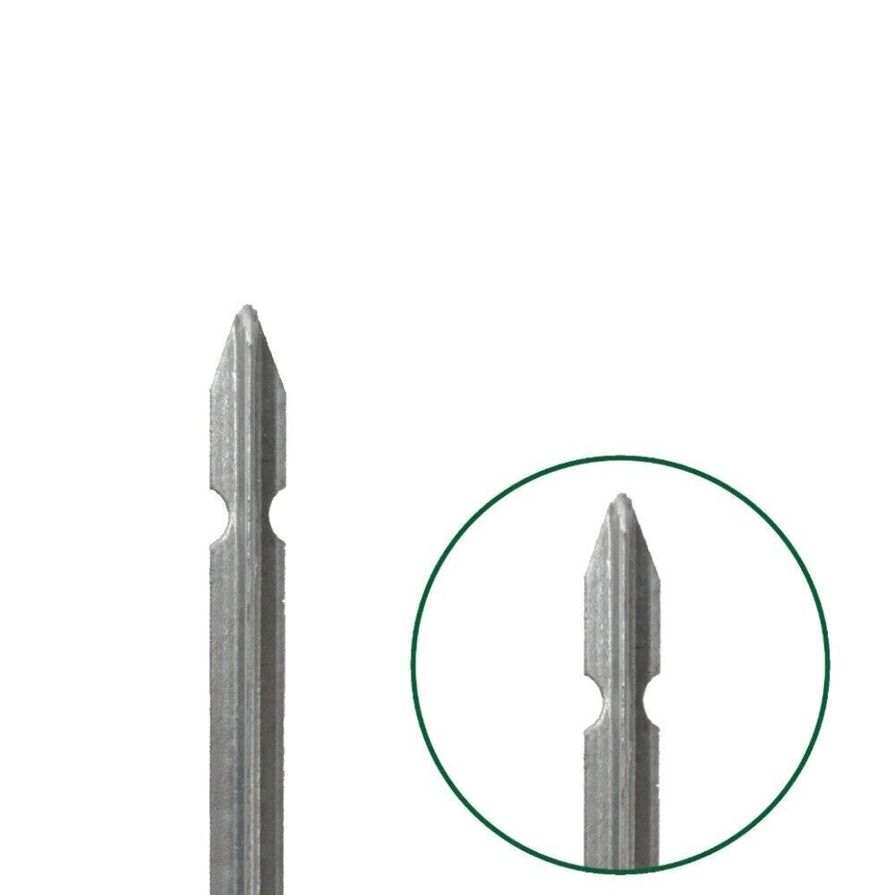 Paletto palo in acciaio zincato a T per recinzione (Zincato - H. 200 cm)