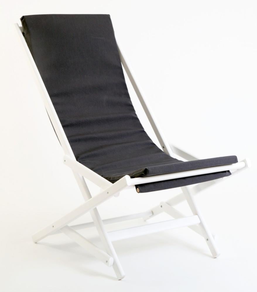 Sedia Sdraio Pieghevole In Legno Di Faggio – Spiaggina Reclinabile, Tessuto Colorato, 100% Made In Italy
