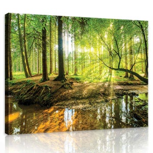 Zen Verde - quadro moderno per bagno soggiorno camera da letto stampa su  tela bamboo verde 152x78 cm