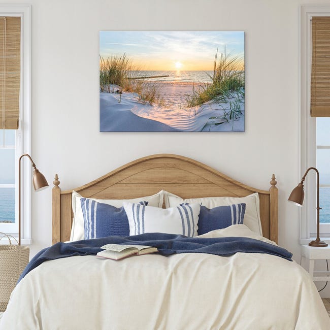 Stampa Su Tela Finestra Foresta Sole Moderna 120x80 cm XXL Quadri Moderni  Decorazione murale per soggiorno camera da letto cucina pronta da appendere