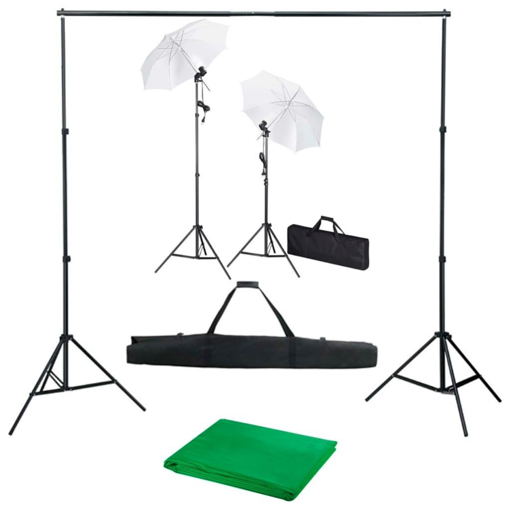 Set Luci Studio Fotografico VidaXL Con Stativi E Ombrelli - 2 Lampade 100W