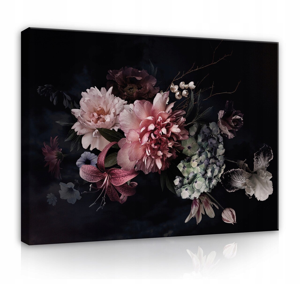 Stampa Su Tela Fiori Nero Moderna 60x40 cm XXL Quadri Moderni Decorazione  murale per soggiorno camera da letto cucina pronta da appendere