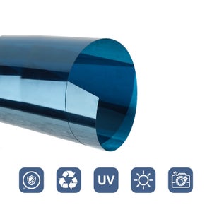 Pellicola per vetri autoadesiva Pellicola per privacy statica Pellicola in vetro  blu anti-UV 60x200cm