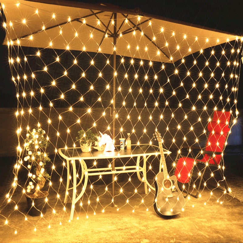 Guirlande lumineuse Filet rideau lumineux 4.5 x 1.6m 300 LED, LED Rideau  lumineux Lumière Blanc chaud, 8 modes d'Eclairage avec fiche
