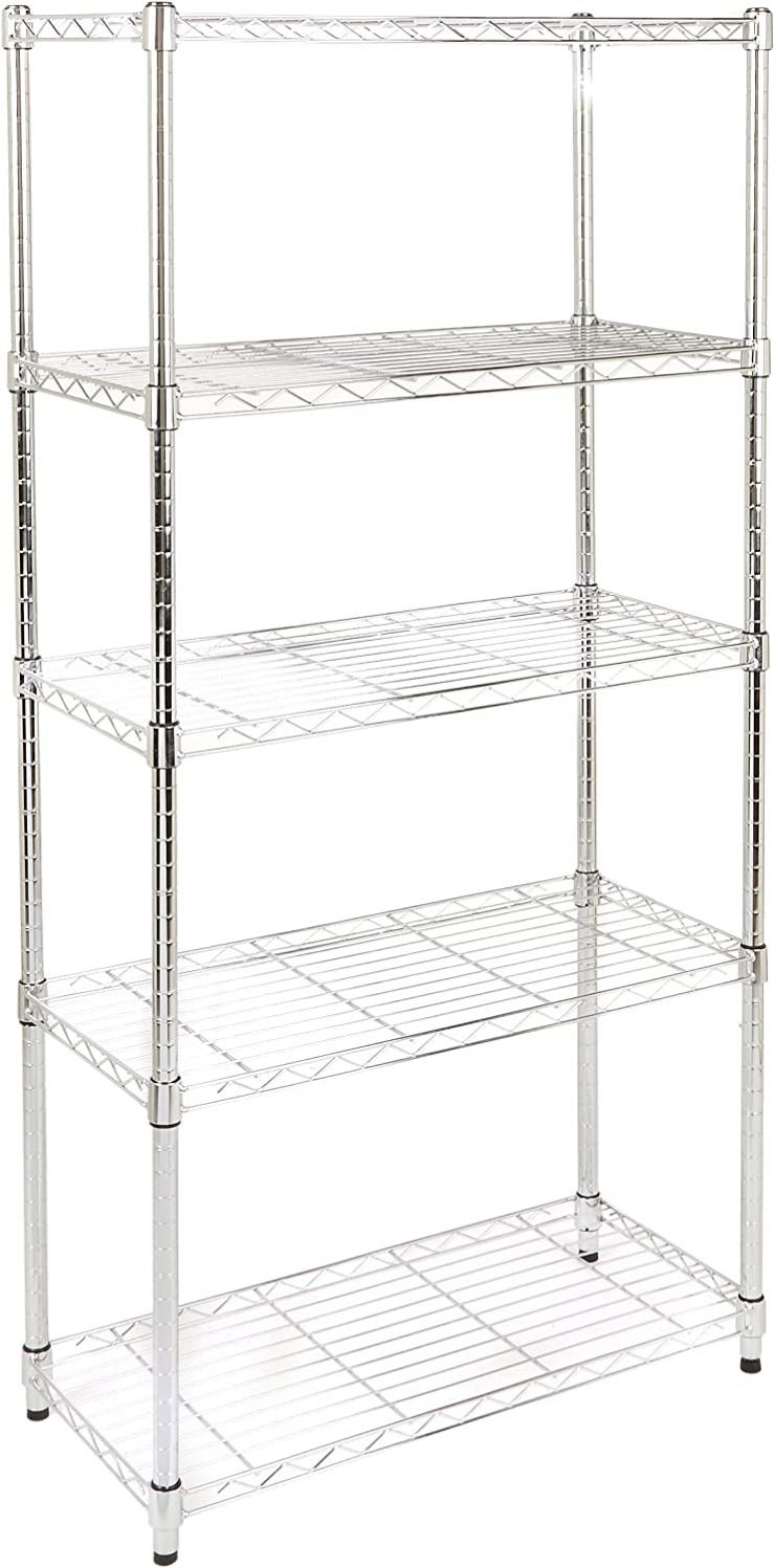 Scaffale 4 Ripiani In Acciaio - 76x36x122 Cm, Capacità 113 Kg A Ripiano, Cromato - Foto 6