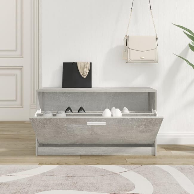 Banc chaussures Gris b ton 80x24x45 cm Bois d ing nierie vidaXL