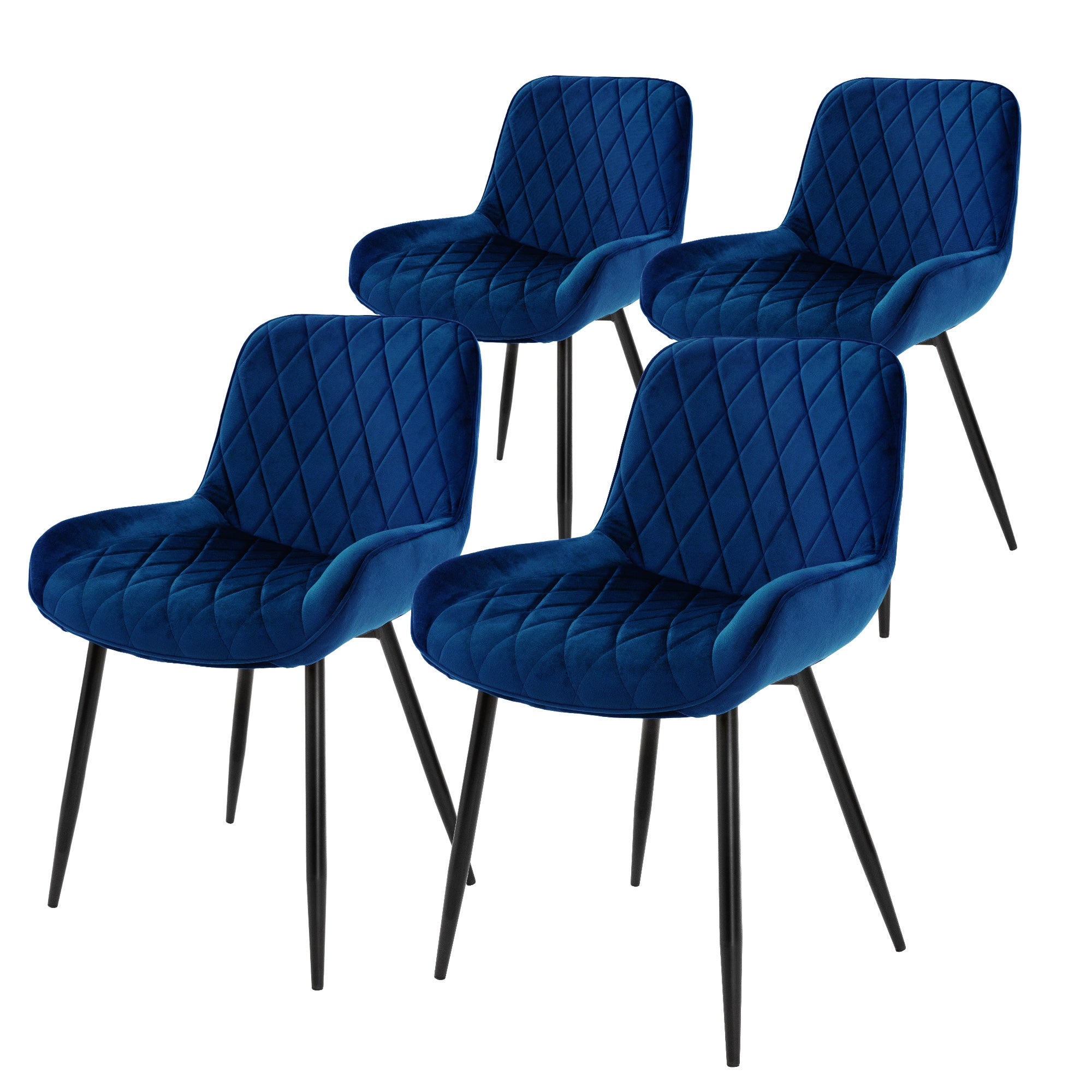 URBAN MEUBLE Sala da pranzo scandinava Sedie da soggiorno Seduta in velluto  blu scuro, imbottita, gambe in faggio con schienale 47*55.5*78cm