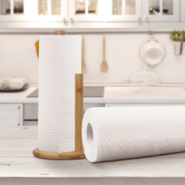 Porte-serviettes en papier naturel, porte-essuie-tout en bois