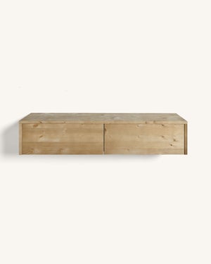 BLENOM Mesa consola recibidor o mesa de entrada de madera maciza sostenible  Aimana c/Irregular 80x23-25x91cm Nogal WN