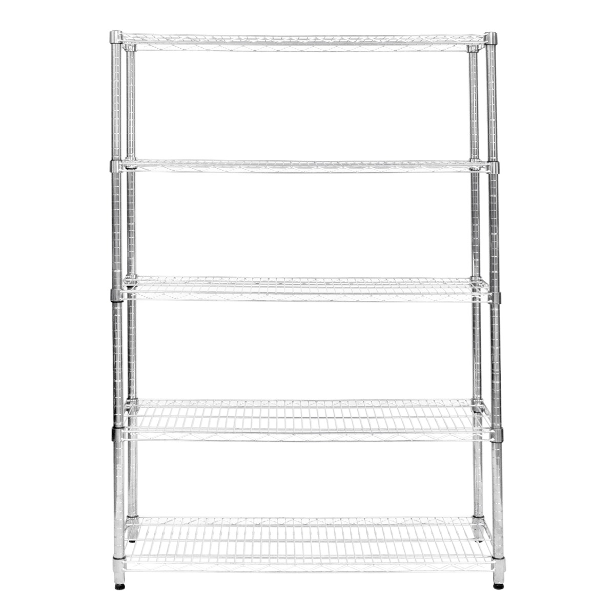 REGILLER Scaffalatura a 4 livelli in metallo, organizer regolabile, perfetto per dispensa, lavanderia, bagno, cucina, armadio, organizzazione (argento, 16,8 x 12 x 49 cm
