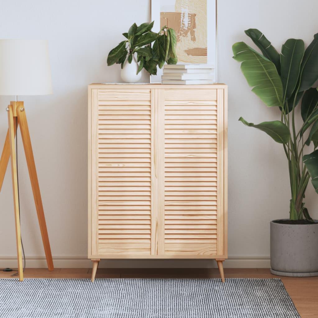 VidaXL Anta A Lamelle 2 Pezzi In Legno Massello Di Pino - Porta Per Armadio 99,3x49,4 Cm - Non Trattata E Personalizzabile