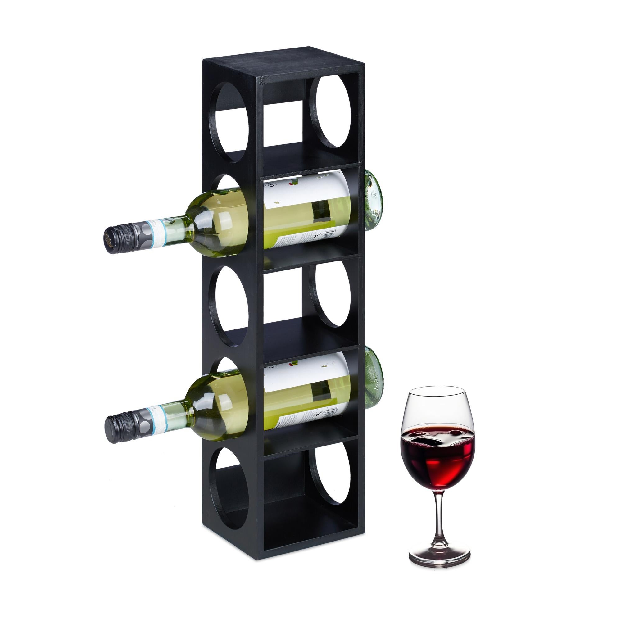 Étagère à Vin En Bambou Pliable Forme X, 6 Bouteilles, Style