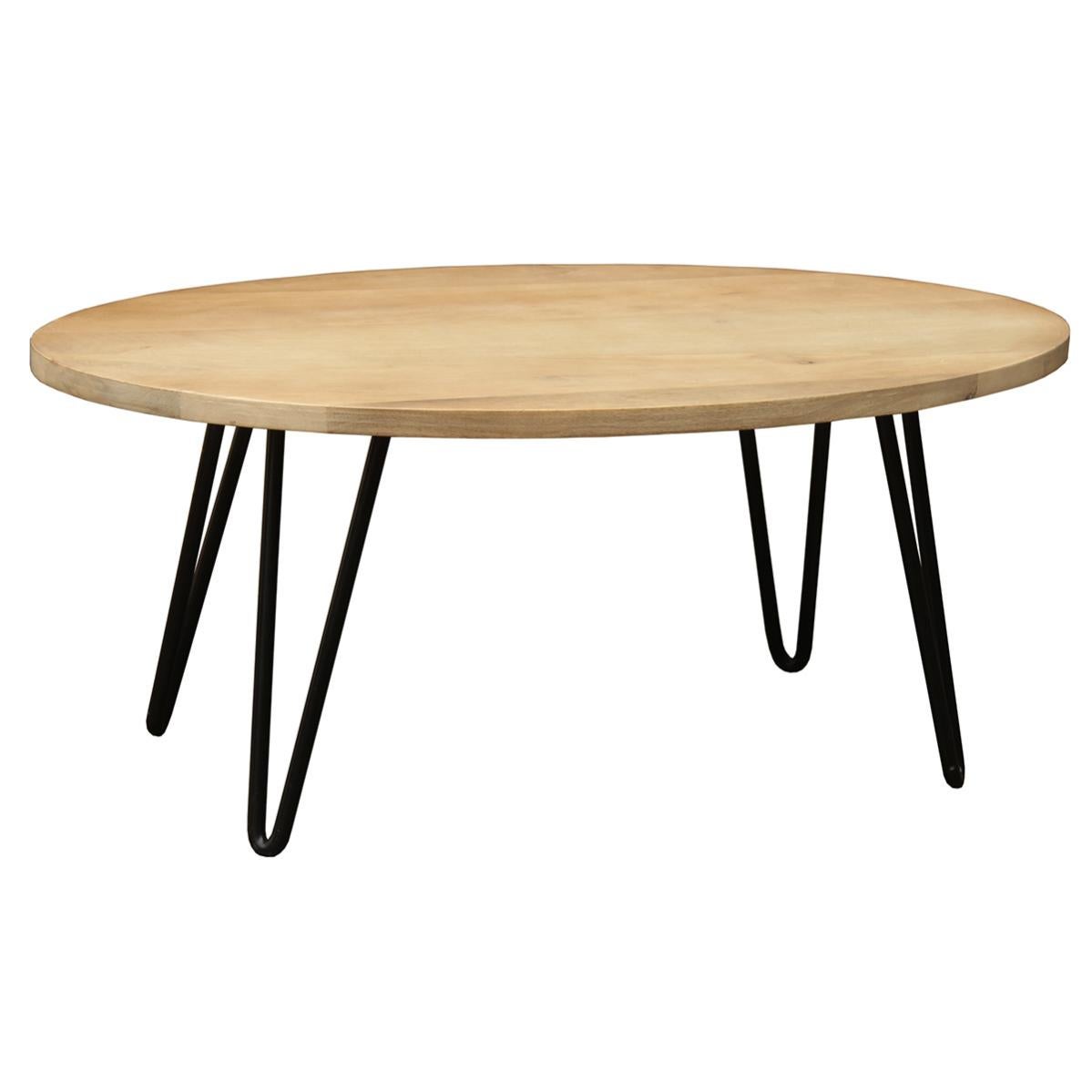 Table Basse Ovale En Bois De Manguier – Style Exotique – Dimensions 119,5 X 60 X 35 Cm – Poids Max 25 Kg – Couleur Noyer/naturel