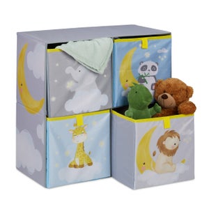 Relaxdays 10022747_58 Scaffale per Bambini con Box Porta-Giochi