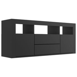 Mueble TV negro 150x30x50 cm de madera contrachapada