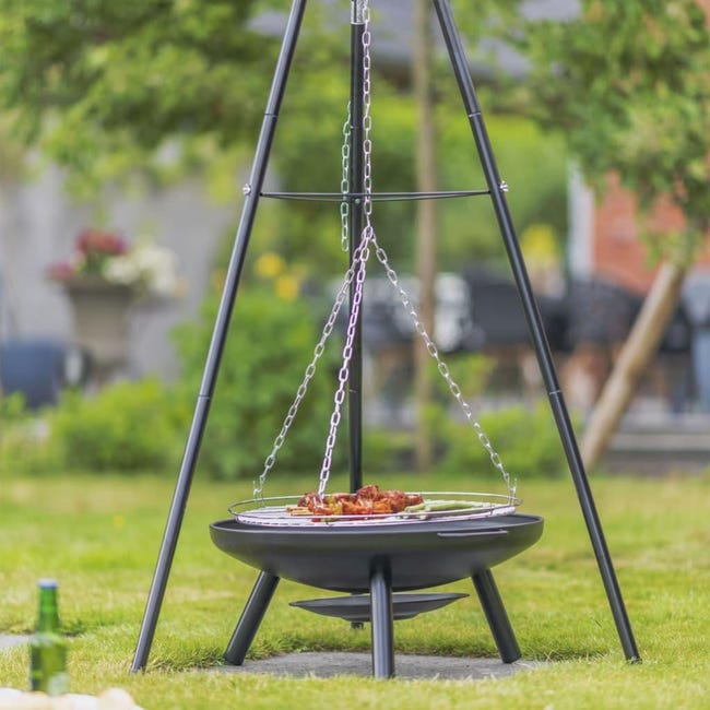 BRACIERE DA ESTERNO 3 IN 1 CON TAVOLINO GRIGLIA PER BARBECUE E Attizzatoio Metallo E Ceramica 75x75x60cm 76428991 BRACIERE DA ESTERNO 3 IN 1 CON TAVOLINO GRIGLIA PER BARBECUE E Attizzatoio Metallo E Ceramica 75x75x60cm 76428991