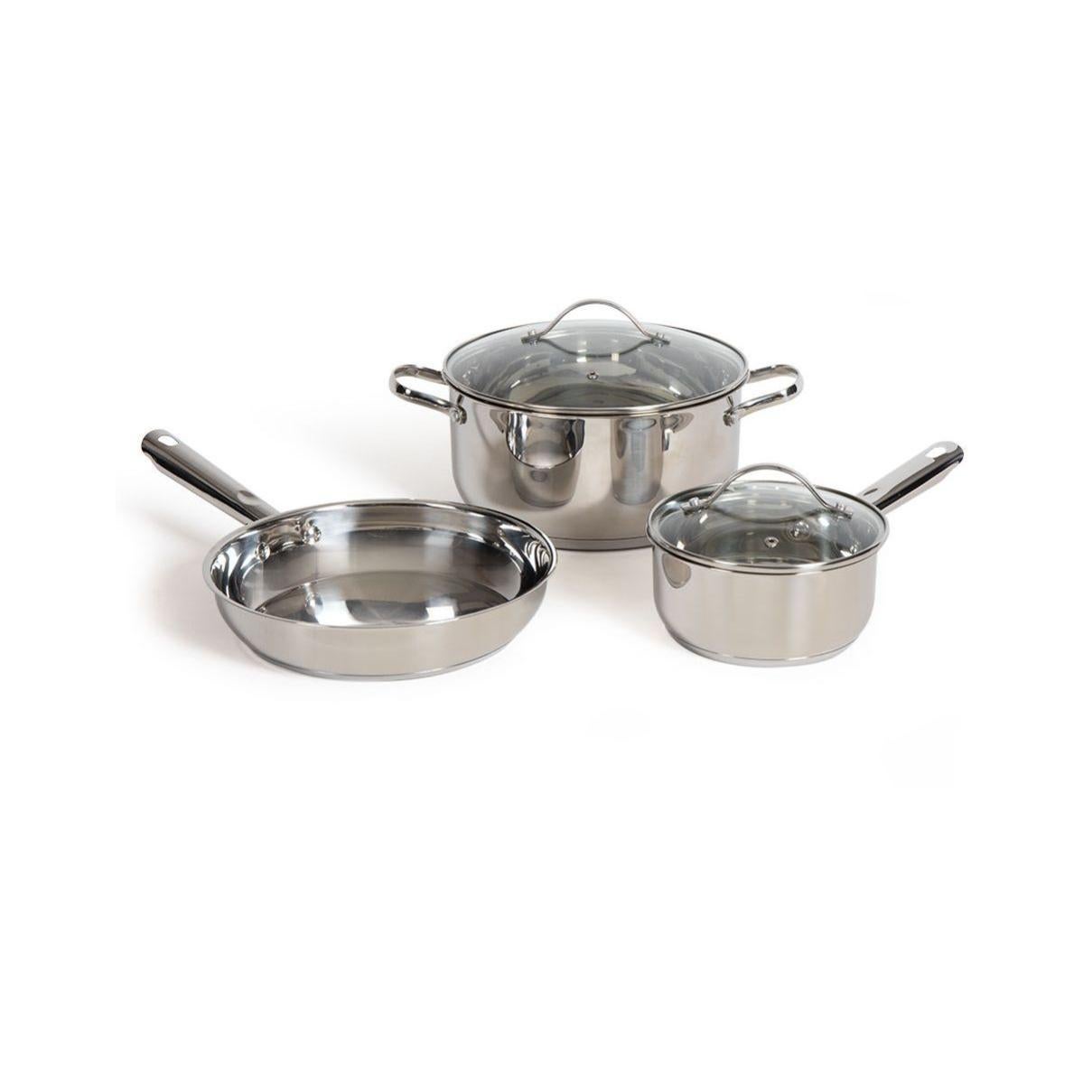 Batterie de cuisine LIVOO inox 5 pièces MEP137 Leroy Merlin