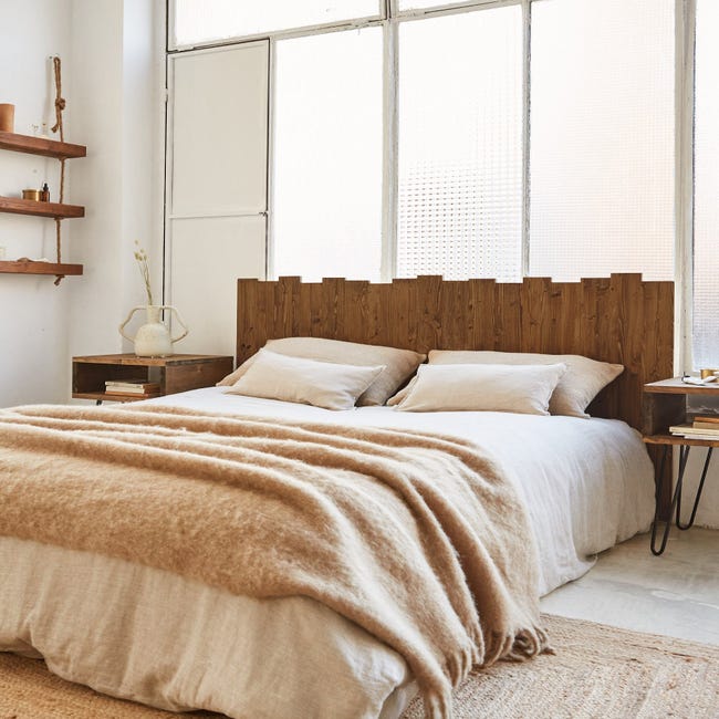 Cabecero de cama de madera de color natural para cama de 135 cm Marnie