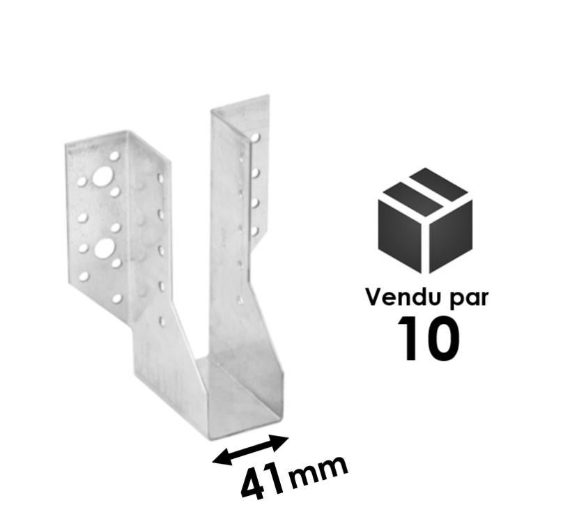 Sabot acier galvanisé Largeur 41 x Hauteur 140 avec ailettes ...