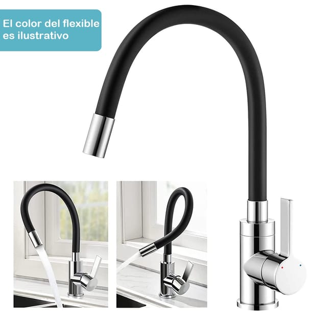 Grifo cocina discount flexible blanco