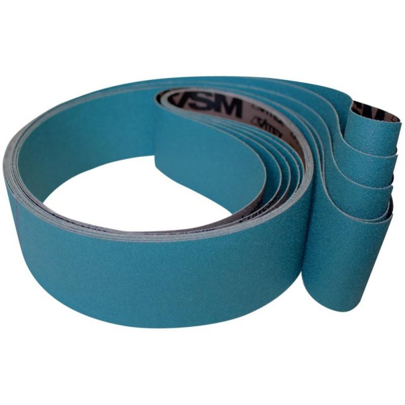 5 Bandes Abrasives ZK713X Corindon Zirconium - 75 X 2000 Mm, Grain P60 - Pour Métal, Acier Inox - Compatible Nombreuses Ponceuses à Bande - 9