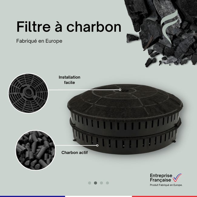 2 Filtres à Charbon pour Hotte Elica - CFC0038668, Type 57 - Diamètre :  17,2 cm