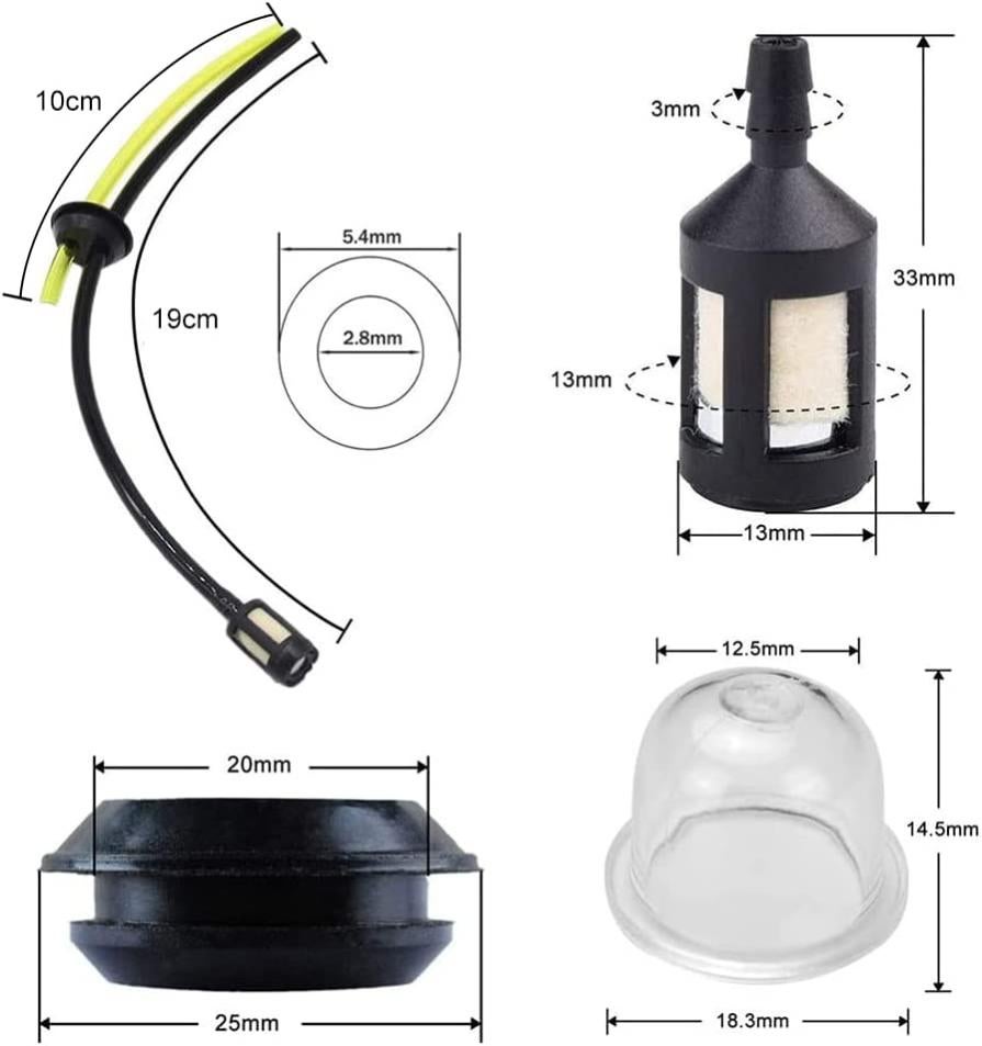 Tuyaux D'essence Avec Filtre, Universel Filtre à Essence kit,, Durites D'essence de Tondeuses Avec Poire d Amorçage, Pour le Jardinage - 4