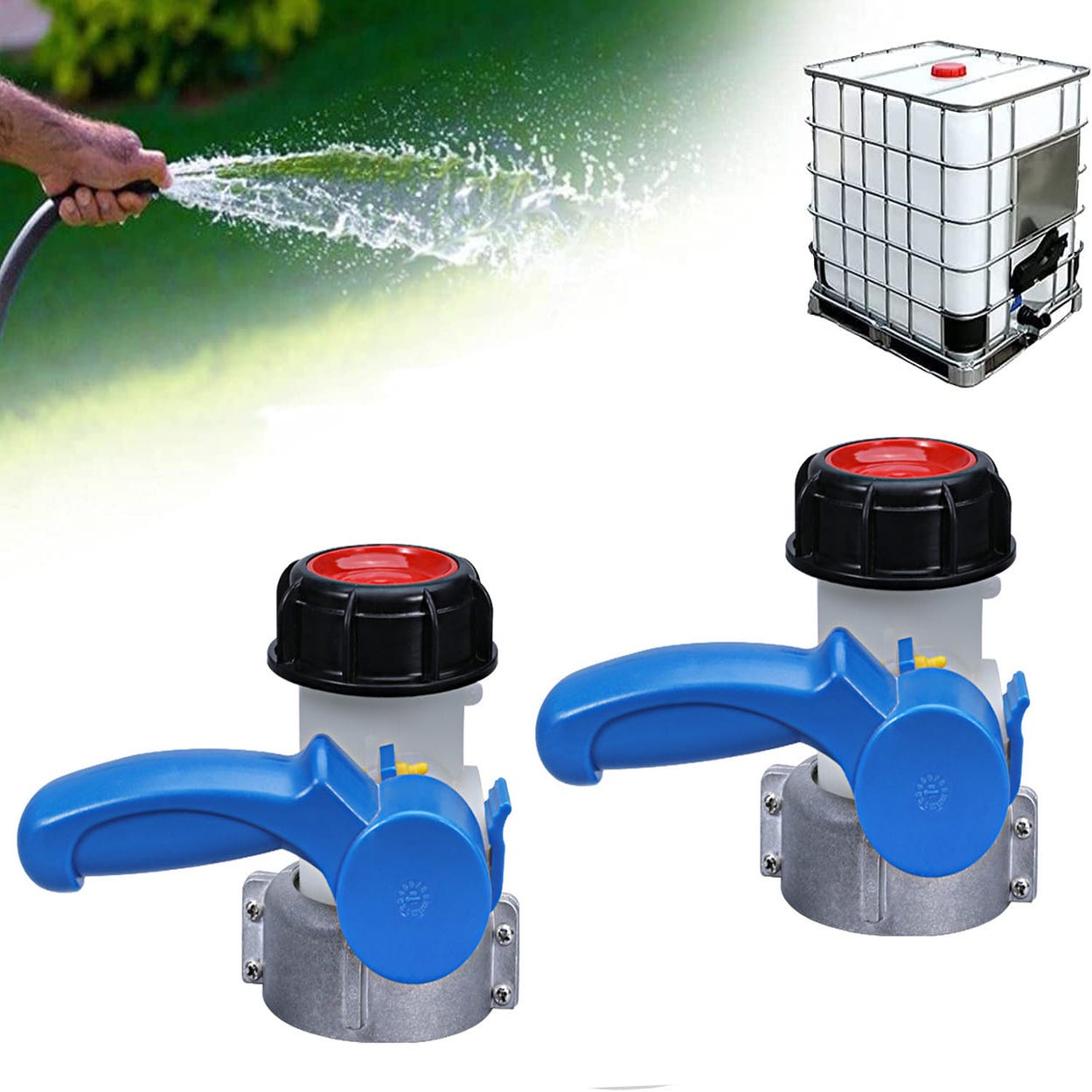 Adaptateur Universel IBC,Adaptateur pour robinet d'arrêt IBC, Robinet de  vidange,Vanne Papillon Adaptateur,pour réservoir d'eau de pluie (75 mm)