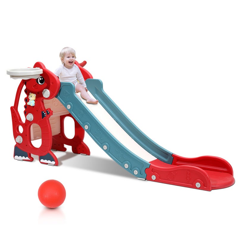 Toboggan enfant 4 en 1 avec balançoire et panier de basket - MODERNLUXE -  Intérieur - Polyéthylène - Cdiscount Jeux - Jouets