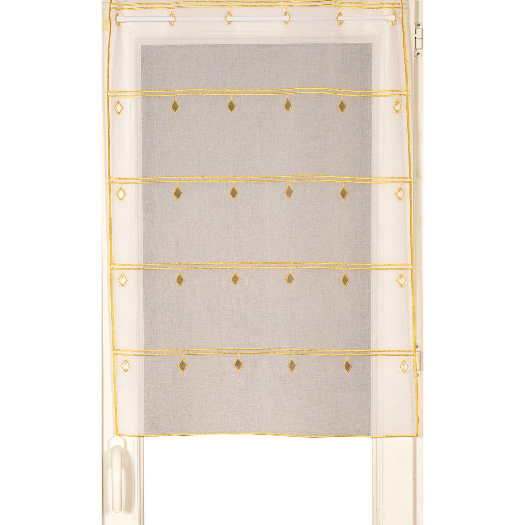 Modulable en étamine brodée losange Jaune 0.6 x 0.9 m Leroy Merlin