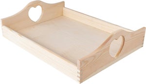 Trade Shop - Vassoio Legno Di Bamboo Rettangolare Bordo Alto X Alimenti  Colazione 41x29x2,5cm