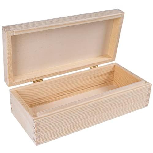 2 Scatole Portaoggetti In Legno Di Pino 15x15x8 Cm - Coperchio Scorrevole, Legno Naturale, Per Regali, Decorazione, Fai-da-te