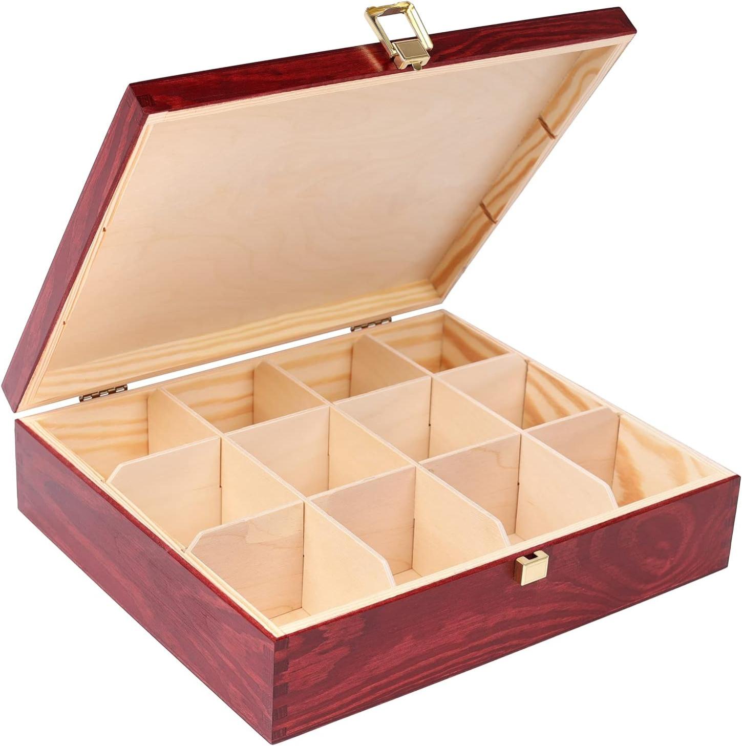 Boîte à Thé En Bois 4 Compartiments Artemio - À Personnaliser Soi-même