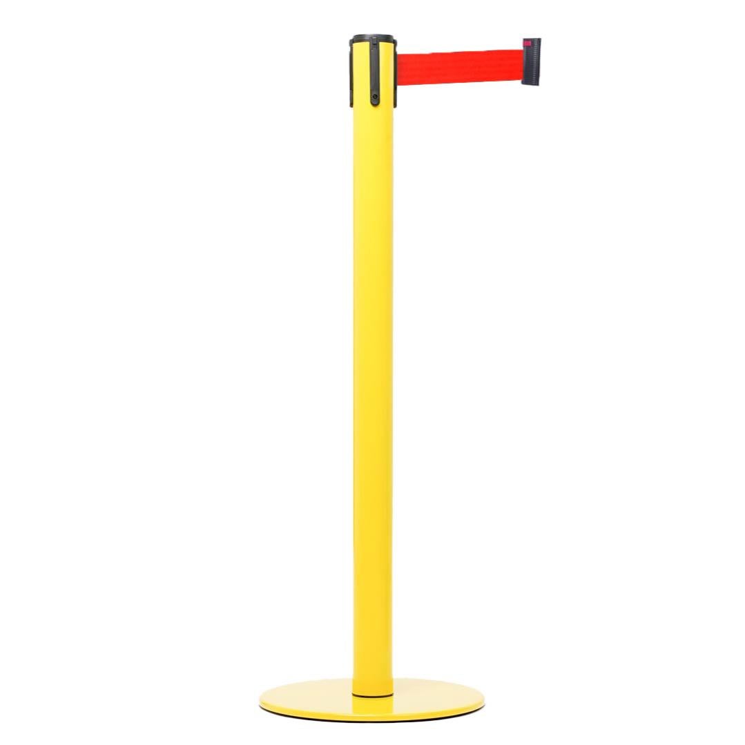 Colonnina Segnapercorso Con Nastro - Estensibile 3 Metri, Base Conica, Nero Opaco