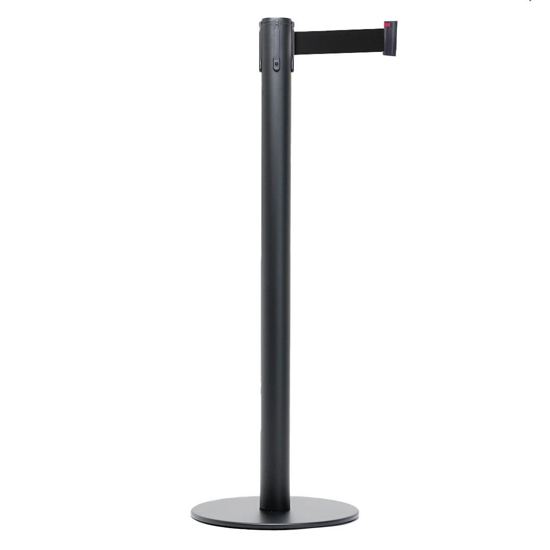 Danieli store | poste separador negro con cinta extensible hasta 3 mt | base plana y cinta negra 3 mt